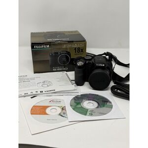 Fujifilm FinePix S1800 Digital Camera Black 12.2MP 18x Optical Zoom Bundle Box